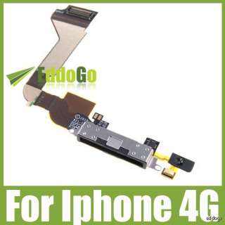 USB Charge Port DOCK CONNECTOR FLEX CABLE Black For iPhone 4 4G  