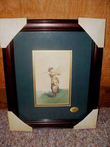 Collectible Lady Golfer Framed Matted Print Art Picture By Artist D 