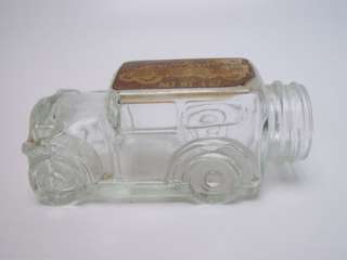 Fresh Pak Co Car Shaped Candy Treats Glass Container  