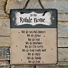 Personalized In Our Home Family Name Slate Wall Plaque Personalized 