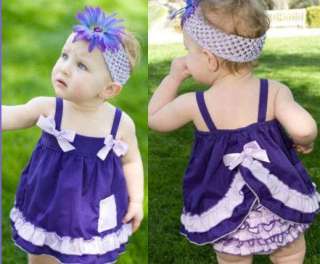   Baby Ruffle Top+Pants+Headband Set 0 3Y Bloomers Outfit Dress  