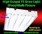 T5 4 Ft 4 Bulb Fluorescent Grow Light System w/ Bulbs  