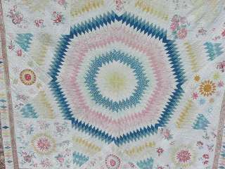AA+ STAR of BETHLEHEM ANTIQUE BRODERIE PERSE QUILT 1853  