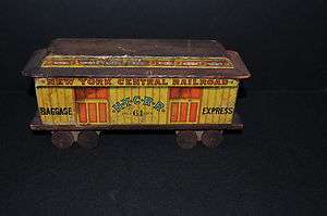 New York Central Baggage Car w/ Blocks Bliss or Reed Paper Litho Wood 