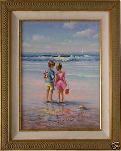 Day For Shell Collecting Oil Painting Framed  