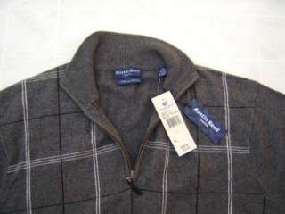 New Austin Reed Mens Polo XL Half Zip Sweater 45% Cashmere 55% Silk 