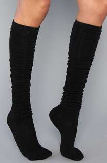 Accessories Boutique The Rouched Extra Long Thigh High Sock in Black 