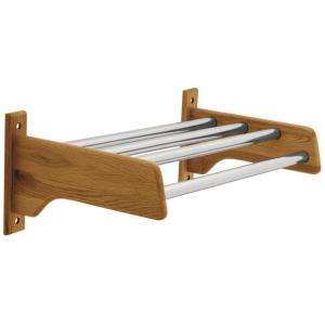 Franklin Brass 24 in. Hat & Coat Rack in Polished Chrome and Oak 5124 