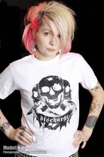 DISCHARGE shirt SKULL AND MISSLE BANNER PUNK ANARCHO UK  
