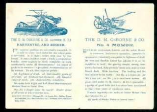 Folding Trade Card, Osborne Farm Machinery, c1880s  