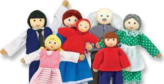 Melissa & Doug Wooden Family Doll Set    & Return 