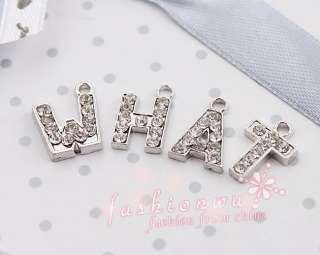 Wholesale lots 78 Pc DIY Rhinestone Letter Charms10MM 1  