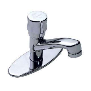   Metering Single Hole1 Handle Bathroom Faucet in Chrome with Deck Plate