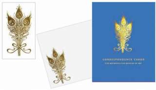 MMA Peacock Feather Boxed Correspondence Cards  