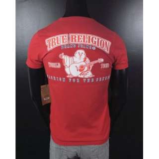 NWT Mens TRUE RELIGION T Shirt DOUBLE PUFF HORSESHOE in RED  