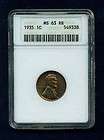 1909 VDB LINCOLN SMALL CENT COIN, NGC CERTIFIED MS64 BN, CHOICE 