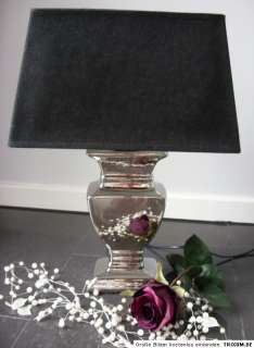 Tischleuchte Tisch Lampe Leuchte neu   silber/schwarz   Shabby 