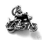 sterling silver MOTORCYCLE RIDER charm M0614, sterling silver AMERICAN 