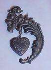   Links Victorian Cornucopia Brooch Pin Heart Locket Holder Roses