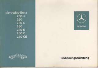   114 /8 Strich 8 250 280 Coupe Betriebsanleitung 1973 BA  