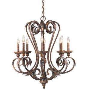 World Imports Medici Collection 8 Light Chandelier in Oxide Bronze 