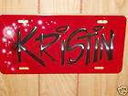 Air Brushed license plate   bright background with name