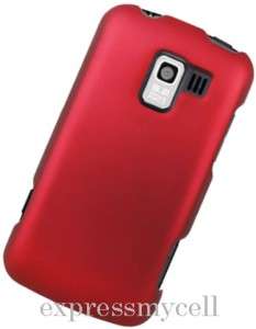 Charger + Screen + RED Hard Case Cover for Straight Talk NET 10 LG 