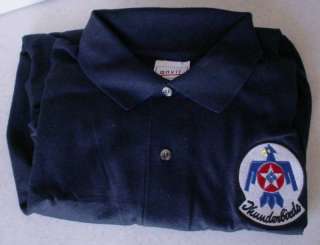 USAF T Birds Thunderbirds Dark Blue Polo Shirt Size S  