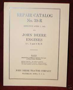 John Deere Engine 1.5, 3 & 6hp E Repair Catalog Manual  