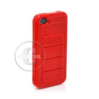FERRARI RED AIR CUSHION FASHION CASE HOUSING FOR APPLE iPHONE 4 4G 4S 