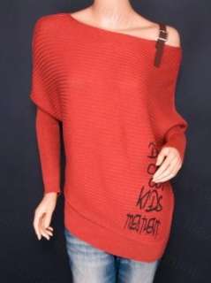 NWT Knit One Shoulder Long Sleeves Sweater Blouse Top  