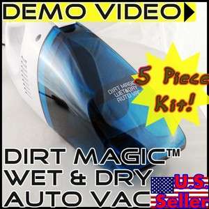 HIGH POWER 60w Car Vacuum Vac Wet Dry 12v   5 piece kit  