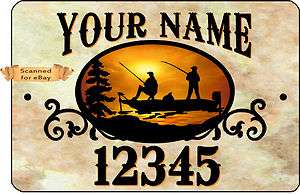 Personalized House Number Sign YOUR NAME ADDRESS Bass Fishermen in 
