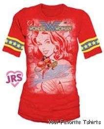 Licensed DC Comics Wonder Woman Hockey Raglan Women Juniors Shirt S XL 