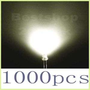 1000 pcs 3mm Flat Top warm white LED Wide Angle light  