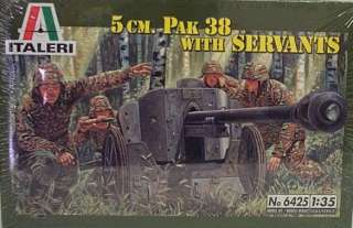Italeri 1/35 5 CM Pak 38 Field Gun With Servants # 6425  