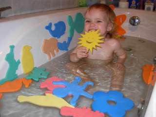 15 Stk Badesticker Badespielzeug Baby Kind Moosgummi Tiere Dinos 