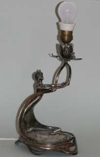 STUNNING ART NOUVEAU TABLE LAMP w. FIGURAL BEAUTY 1900  