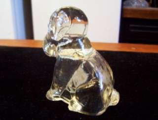 VTG PRESSED GLASS DOG POOCH PUPPY CANDY CONTAINER NICE  