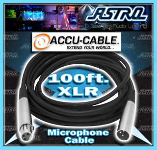 Accu Cable XLR 100 Ft. Premium XLR M to XLR F Microphone and Speaker 