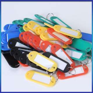 50x Colorful Key Coded ID Label Tags Plastic Keychains  