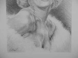 MARILYN MONROE VERY SEXY ORIGINAL PENCIL SIGNED DRAWING  