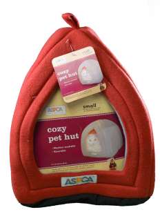ASPCA Small Cozy Pet Hut Travel Nap Fleece Carrier Red 0813193011483 