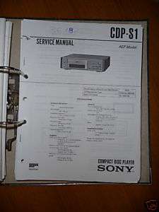 Service Manual Sony CDP S1 CD Player,ORIGINAL  