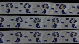 M2MG Blue Mermaid Grosgrain Ribbon / Crafts Bows  