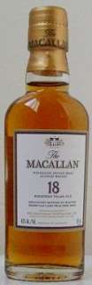 MINIATURE ~ MACALLAN SGL MALT WHISKY   18 YRS OLD w/Box  