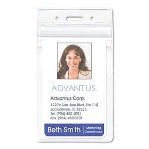 New Advantus 75524   Resealable ID Badge Holder, Vertical, 2 5/8w x 3 