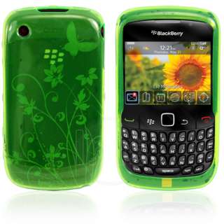   Magic Store   Green Floral Gel Case Cover Blackberry Curve 8520 9300