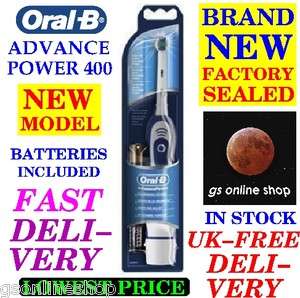 NEW BRAUN ORAL B ADVANCE POWER 400 ELECTRIC TOOTHBRUSH (BATTERIES 