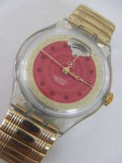 SAK120 New Swatch 1995 Automatic Magic Tool Gold Red  